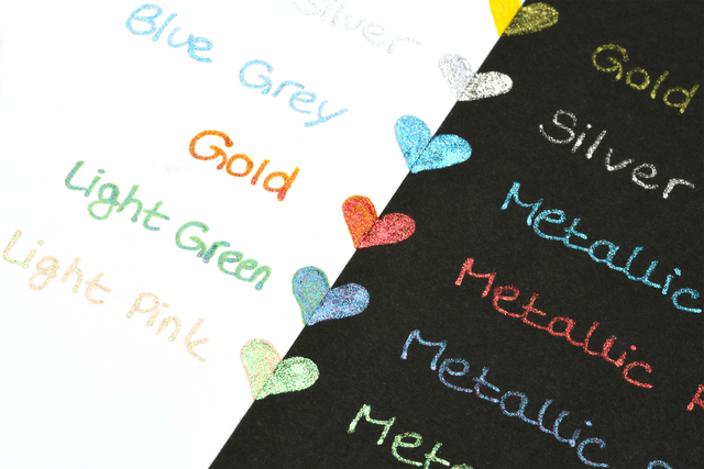 Gelschrijver Pentel K110 Dual medium metallic assorti blister à 8st