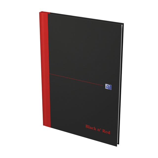 OXFORD Black n' Red A4 Hardback Casebound Notebook 5mm Squares 192 Pages Black