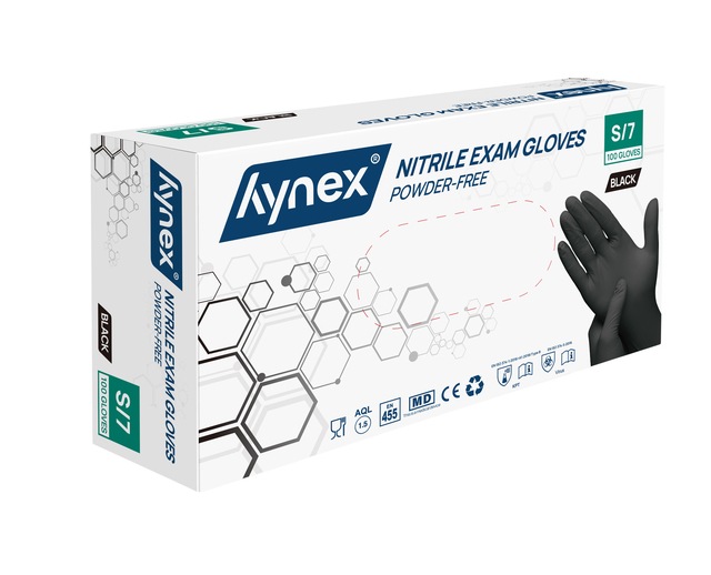 Handschoen Hynex S nitril zwart pak à 100 stuk