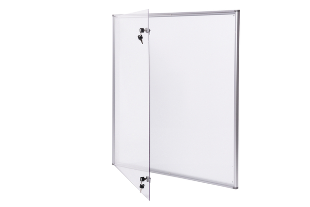 Binnenvitrine wand MAULextraslim whiteboard 12xA4 met slot