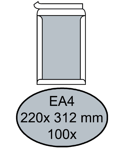 Board back pocket 220x312mm p&s white 120gsm