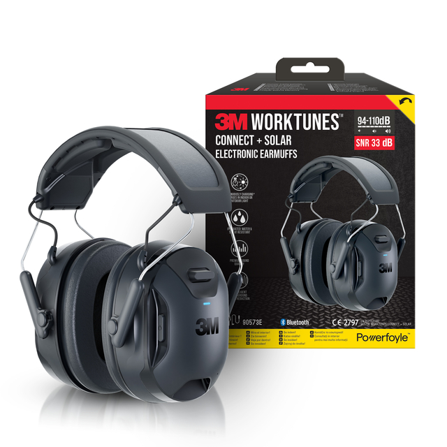 Oorkap 3M WorkTunes Connect en Solar Bluetooth 33dB zwart