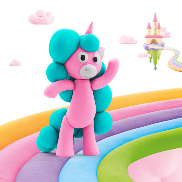 Klei Hey Clay eenhoorn set à 3 delen