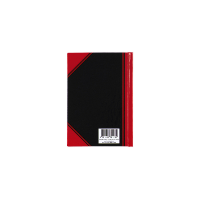 Landré A6 china hard cover exercise book, ruled, 192 pages, black/re
