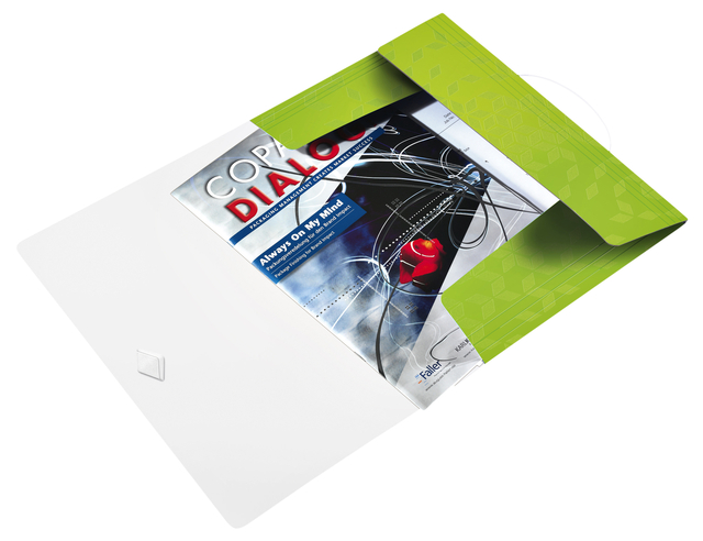 3-Flap Folder Leitz WOW  with elastic band PP green