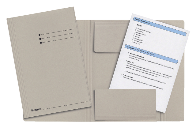3-flap folio folder Esselte manilla 275gr grey