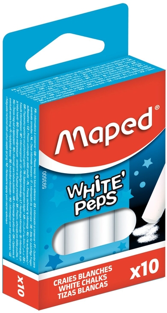 Schoolbordkrijt Maped White'Peps set á 10 stuks wit