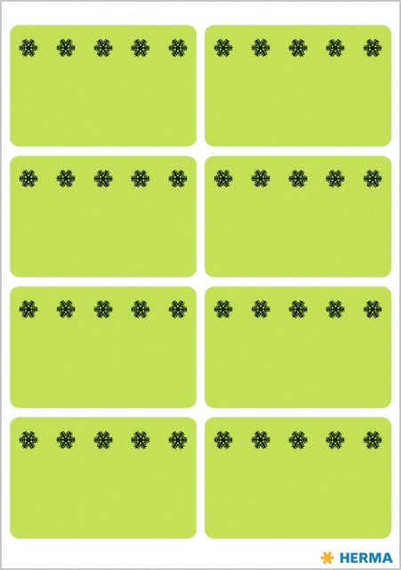 Deep-freeze labels 26x40mm lum. green ice crystals 48 pcs.