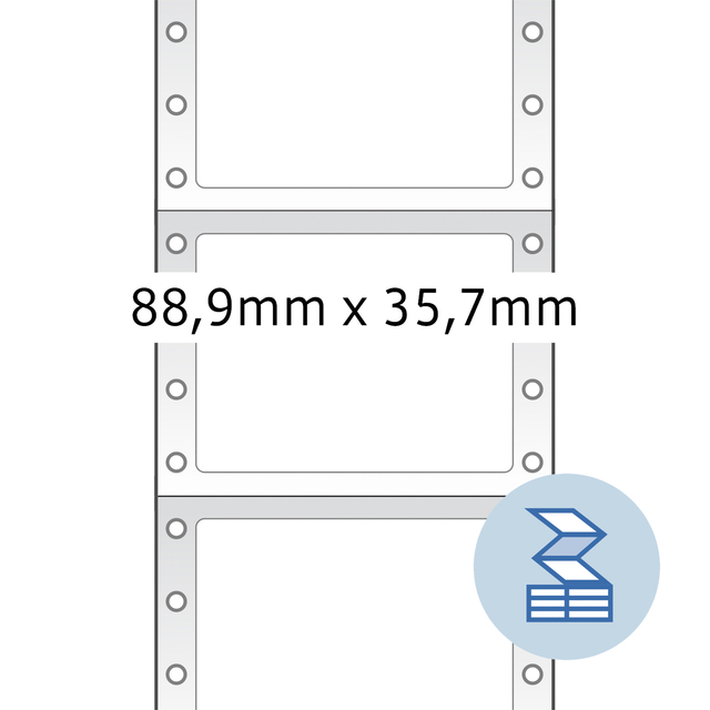 Etiket HERMA 8181 88.9x35.7mm 1-baans geel 2000 stuks