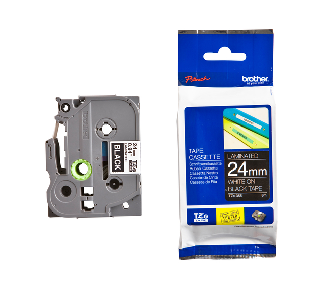 Brother 24mm WhtOnBlk Tape TZE355