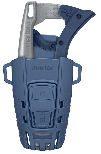 Veiligheidsmes Martor Secunorm 610 XDR trapezium 18mm met holster zilver