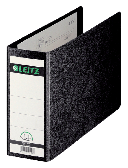 Lever arch file Leitz without slots and edge protectors 77mm cardboard A5 black