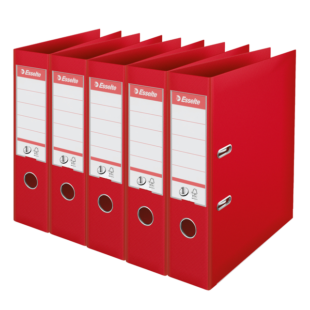Lever Arch File Esselte No.1 VIVIDA 75mm PP A4 red 5 pieces