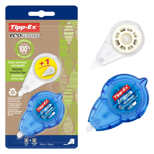 Correctieroller Tipp-ex easy refill ecolutions + refill 5mmx14m blister à 1+