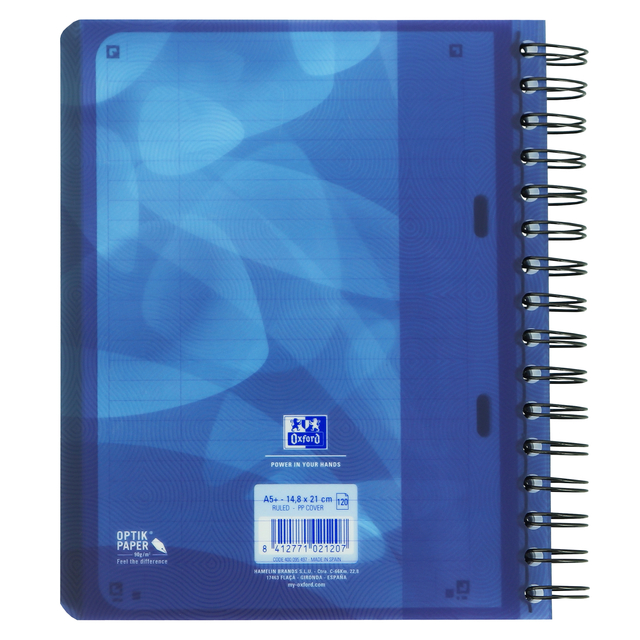 Oxford School A5+ Polypropylene Cover Twin Wire 6 Holes Projectbook Ruled 240 Pages Blue Scribzee® Compatibl