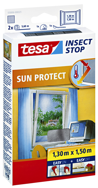 Insectenhor tesa® Insect Stop SUN PROTECT raam 1,3x1,5m antracie