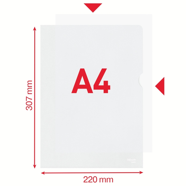 Insteekmap L-model Esselte standaard copy safe PP A4 transparant 100 stuks