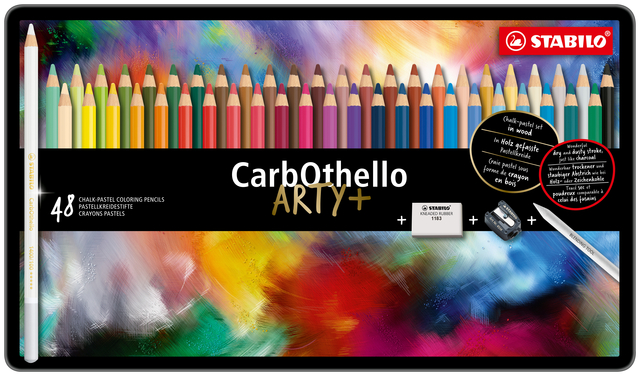 Kleurpotloden STABILO CarbOthello kalkpastel assorti blik à 48 stuk