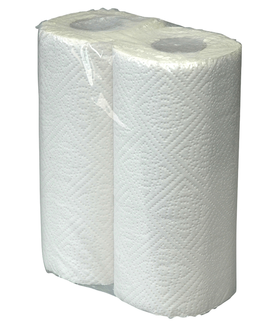 Keukenrol Cleaninq 2-laags 50 vel wit