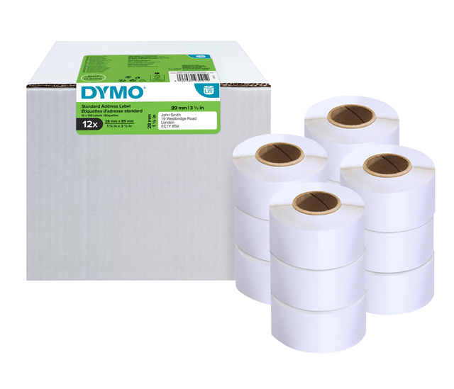 Etiket Dymo LabelWriter adressering 28x89mm 12 rollen á 130 stuks wi