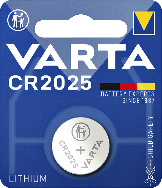 Batterij Varta knoopcel CR2025 lithium blister à 1stu
