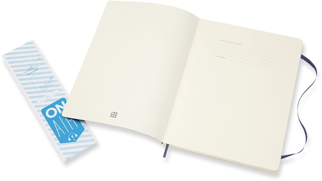Notitieboek Moleskine XL 190x250mm lijn soft cover sapphire blue