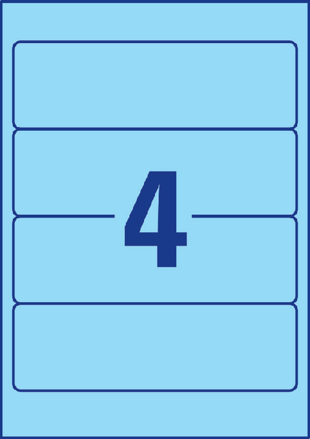 Rugetiket Avery breed 61x192mm zelfklevend blauw