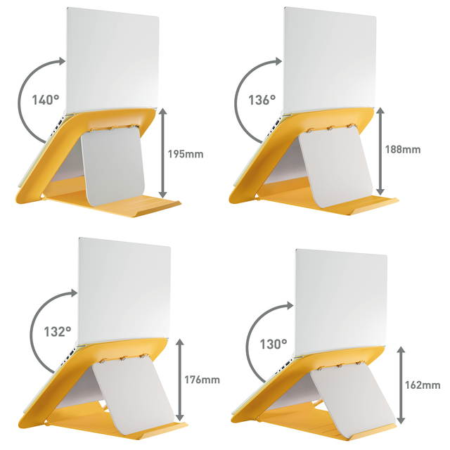 Laptopstandaard Leitz Ergo Cosy verstelbaar recyled geel