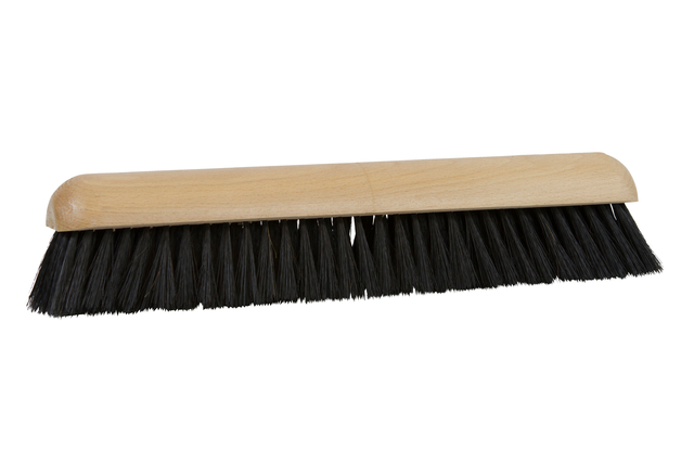 CLNQ Hall broom with plastic handle coupling mixed hair 40cm