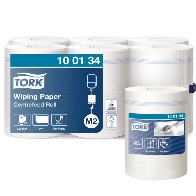 Wiping paper Tork M2 1 layer 6 rolls white 100134