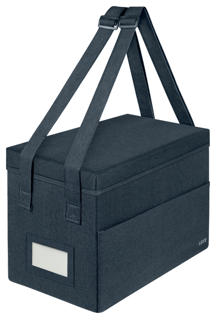 Opbergtas Leitz gestofferd met deksel compact grijs
