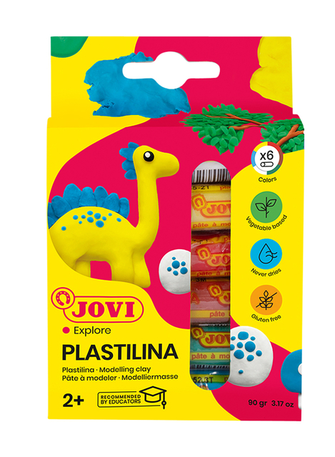 Boetseerklei Jovi plastalina 15gr standaard kleuren assorti 6 stuks
