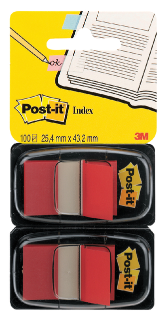 Indextabs Post-it 680 25.4x43.2mm duopack red 2x 50 tabs