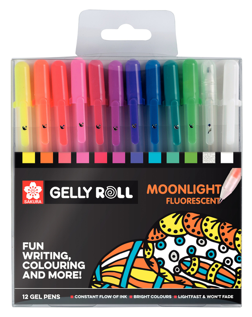 Gelschrijver Sakura Gelly Roll Moonlight blister à 12 stuks assort