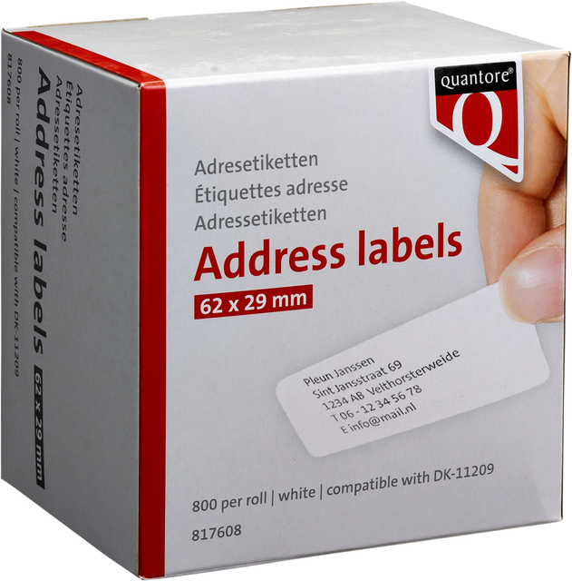 Address labels Quantore DK-11209 29x62mm white