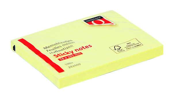 Sticky notes Quantore 76x101mm yellow