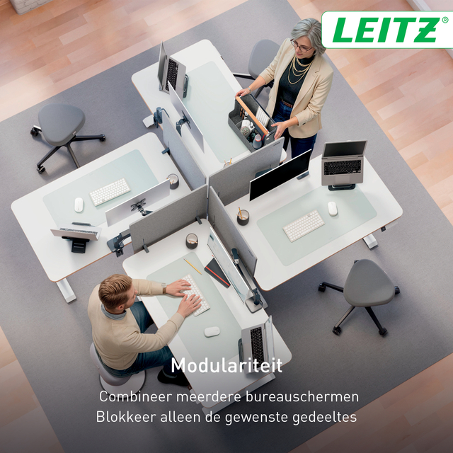 Bureauscherm Leitz in hoogte verstelbaar 70x60cm