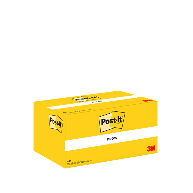 Memo pad Post-it 653 38x51mm yellow 3 pieces