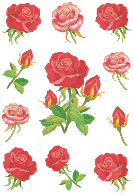 Decorative labels DECOR roses 3 sheets