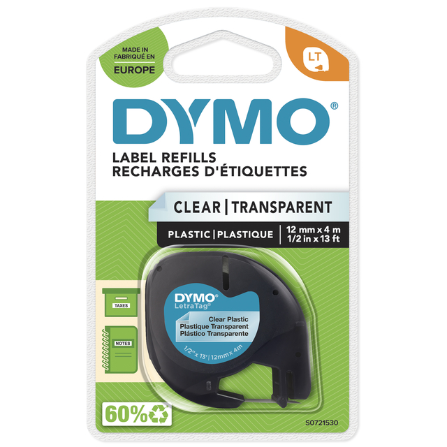 Dymo 12mm Letratag tape Transperent