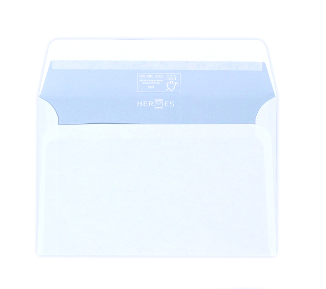 Envelop Hermes bank C6 114x162mm zelfklevend wit doos à 500 stuk