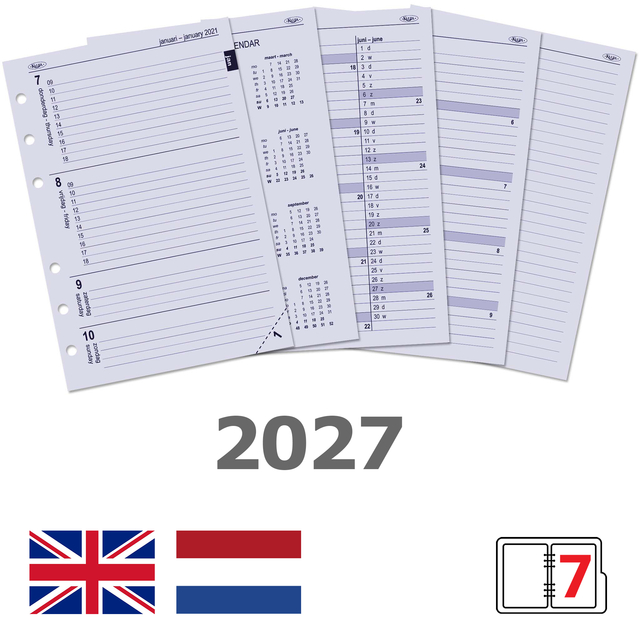 Agendavulling 2027 Kalpa A5 7dagen/2pagina's