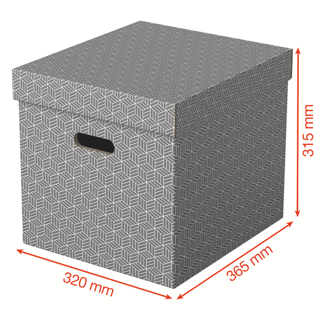 Opbergdoos Esselte home kubus 320x315x365mm grijs 3 stuks