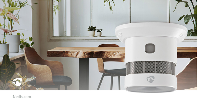 Rookmelder Nedis Smartlife Zigbee 3.0 Wifi 10 jaar sensor wit