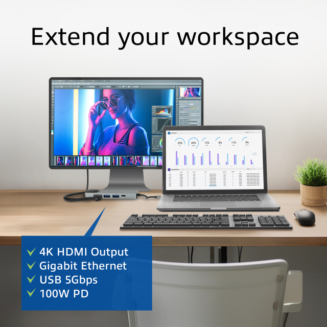 Dockingstation ACT USB-C 4K for 1 HDMI monitor