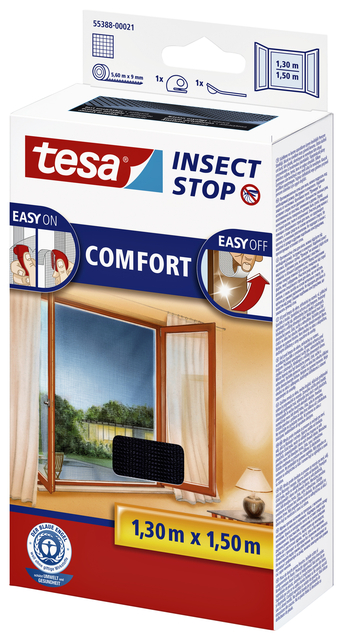 Insectenhor tesa® Insect Stop COMFORT raam 1,3x1,5m zwart