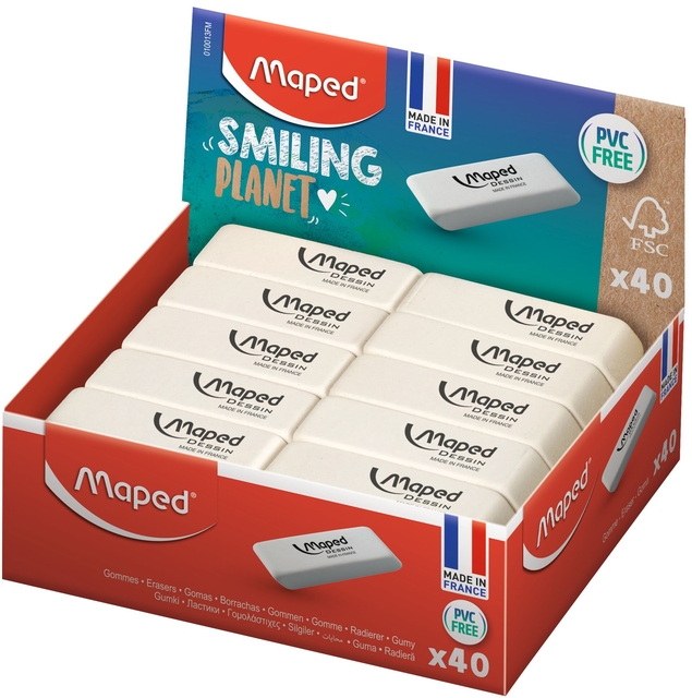 ERASER MAPED NATURAL RUBBER DESSIN