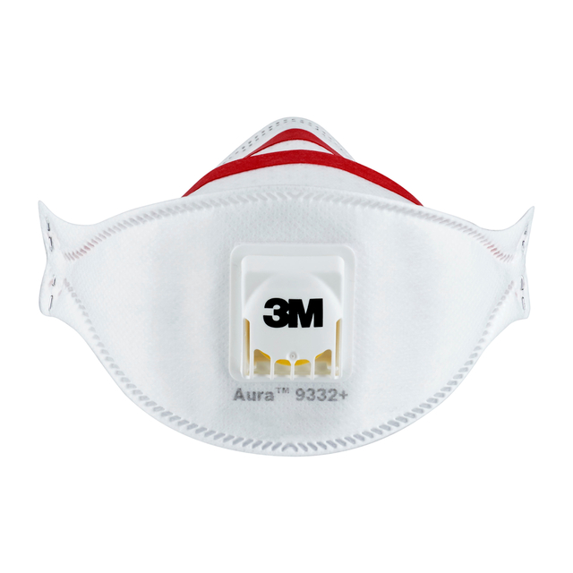 Stofmasker 3M Aura Comfort Cool Flow 9332 FFP3 met ventiel 2 stuks
