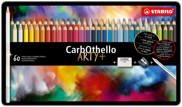 Kleurpotloden STABILO CarbOthello kalkpastel assorti blik à 60 stuk