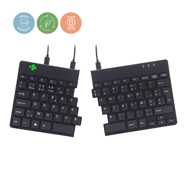 R-Go Split Ergonomic Keyboard, AZERTY (BE), black, wired